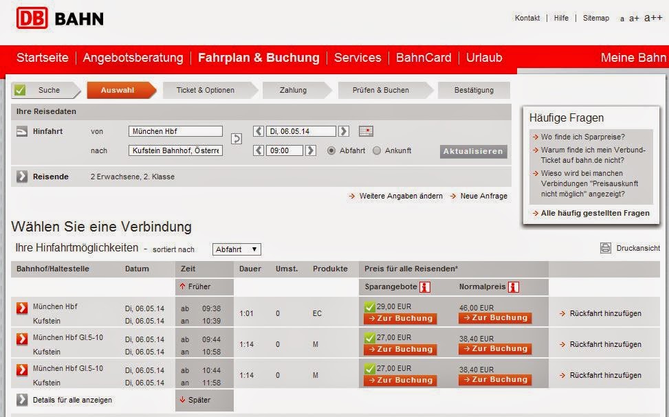 Онлайн поиск билетов на поезд в Германии