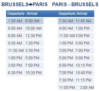Расписание Eurolines Брюссель-Париж-Брюссель